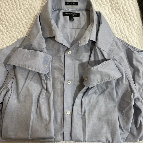 banana republic grant fit dress shirt NWT Banana Republic Grant Slim Fit Mens Long Sleeve Dress Shirt M Blue $79.50